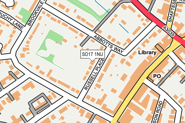 SO17 1NU map - OS OpenMap – Local (Ordnance Survey)