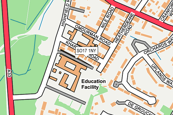 SO17 1NY map - OS OpenMap – Local (Ordnance Survey)