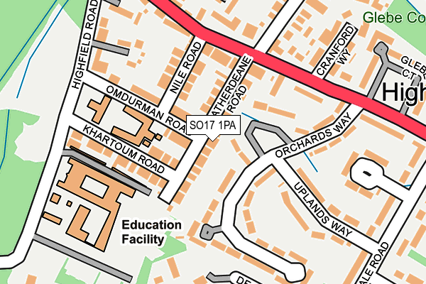 SO17 1PA map - OS OpenMap – Local (Ordnance Survey)