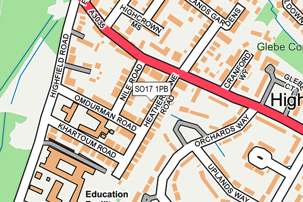 SO17 1PB map - OS OpenMap – Local (Ordnance Survey)
