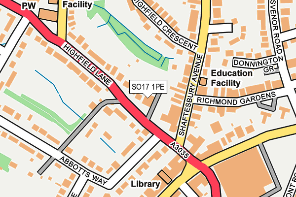 SO17 1PE map - OS OpenMap – Local (Ordnance Survey)
