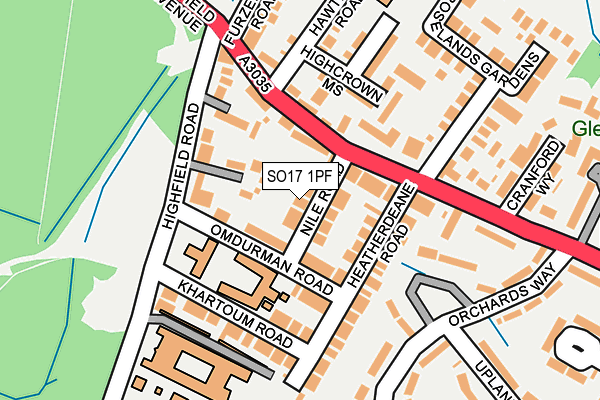 SO17 1PF map - OS OpenMap – Local (Ordnance Survey)