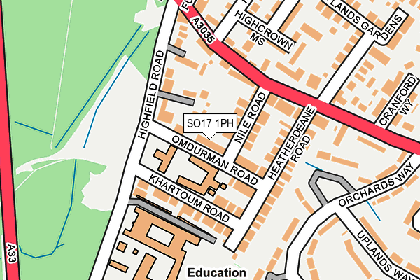 SO17 1PH map - OS OpenMap – Local (Ordnance Survey)