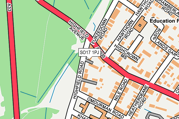 SO17 1PJ map - OS OpenMap – Local (Ordnance Survey)