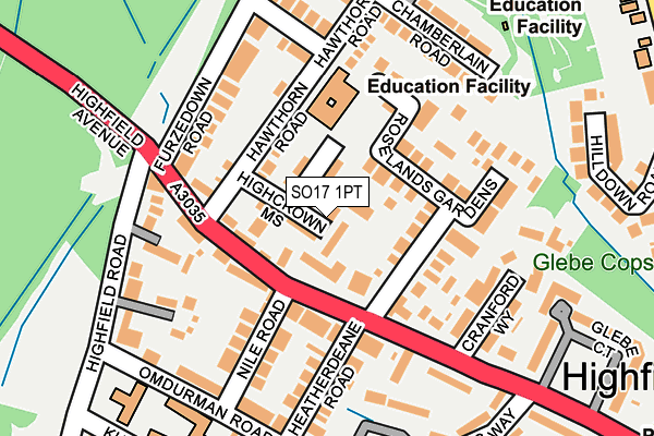 SO17 1PT map - OS OpenMap – Local (Ordnance Survey)