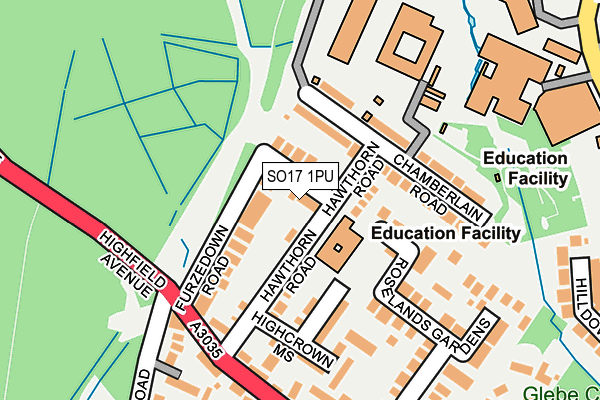 SO17 1PU map - OS OpenMap – Local (Ordnance Survey)