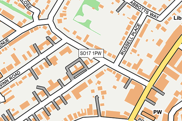 SO17 1PW map - OS OpenMap – Local (Ordnance Survey)