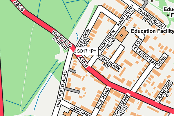 SO17 1PY map - OS OpenMap – Local (Ordnance Survey)
