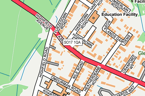 SO17 1QA map - OS OpenMap – Local (Ordnance Survey)