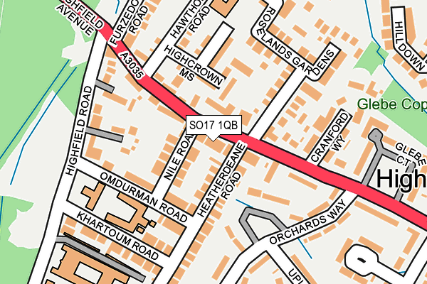 SO17 1QB map - OS OpenMap – Local (Ordnance Survey)