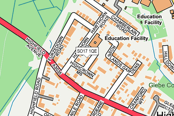 SO17 1QE map - OS OpenMap – Local (Ordnance Survey)