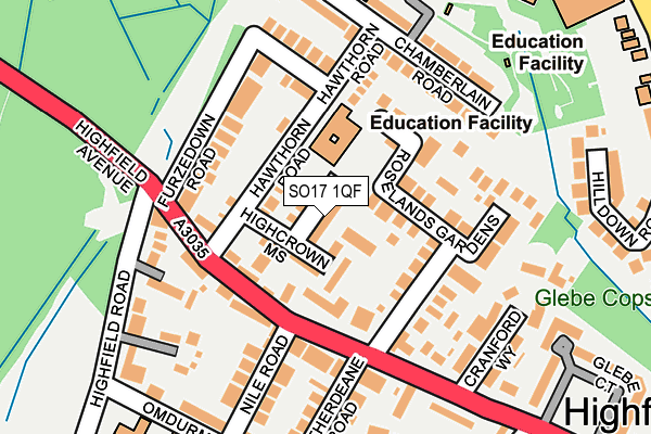 SO17 1QF map - OS OpenMap – Local (Ordnance Survey)