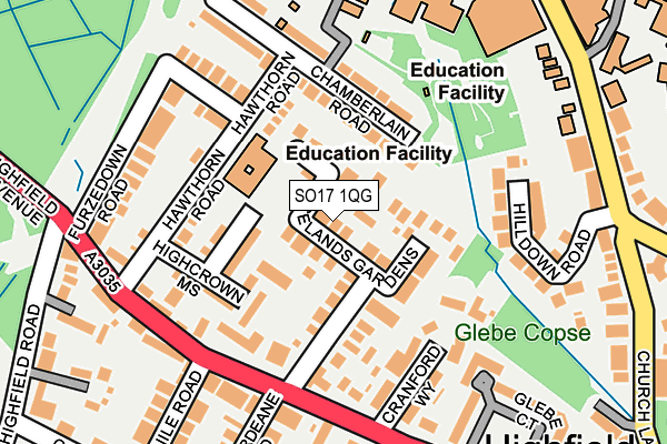 SO17 1QG map - OS OpenMap – Local (Ordnance Survey)