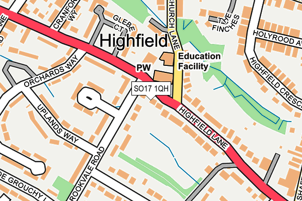 SO17 1QH map - OS OpenMap – Local (Ordnance Survey)