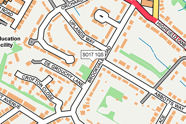 SO17 1QS map - OS OpenMap – Local (Ordnance Survey)