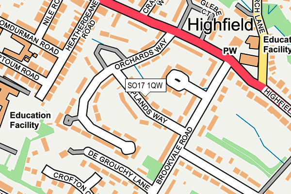 SO17 1QW map - OS OpenMap – Local (Ordnance Survey)