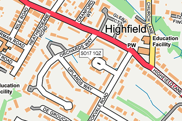 SO17 1QZ map - OS OpenMap – Local (Ordnance Survey)