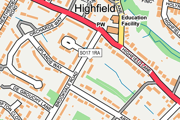 SO17 1RA map - OS OpenMap – Local (Ordnance Survey)