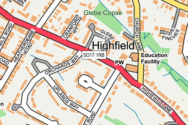 SO17 1RB map - OS OpenMap – Local (Ordnance Survey)