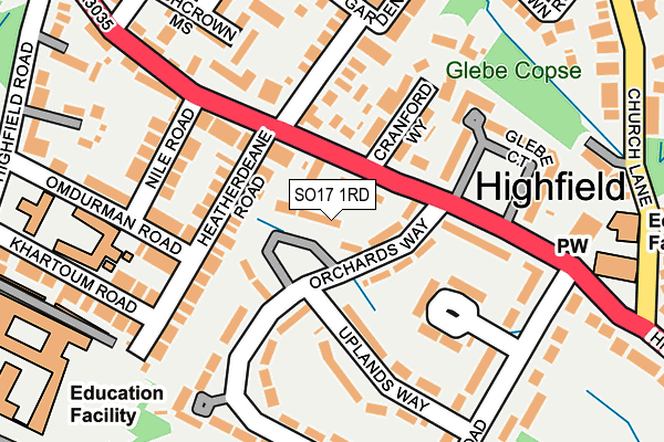 SO17 1RD map - OS OpenMap – Local (Ordnance Survey)