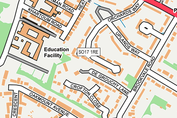 SO17 1RE map - OS OpenMap – Local (Ordnance Survey)