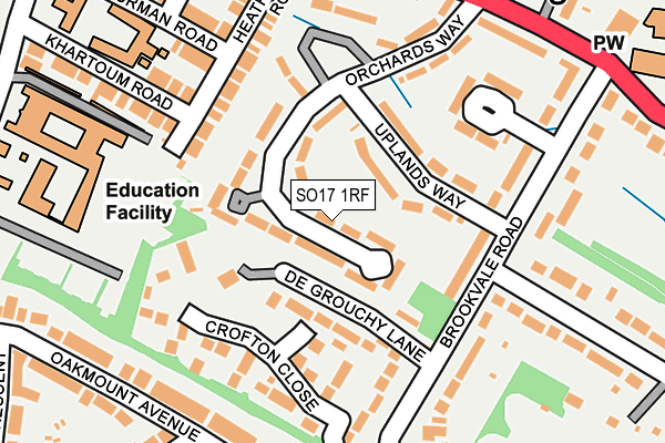 SO17 1RF map - OS OpenMap – Local (Ordnance Survey)