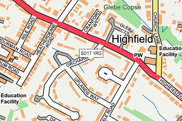 SO17 1RG map - OS OpenMap – Local (Ordnance Survey)