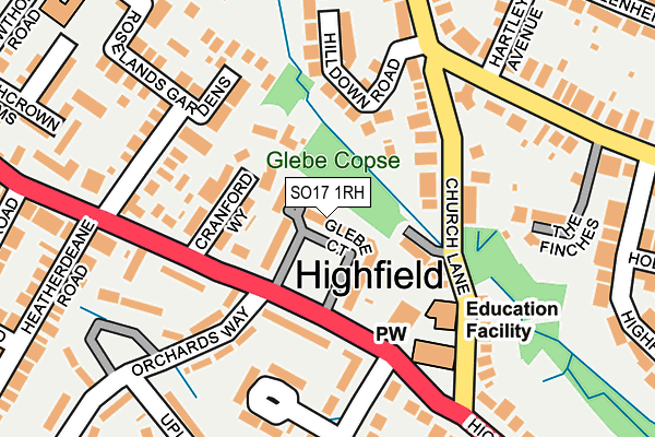SO17 1RH map - OS OpenMap – Local (Ordnance Survey)