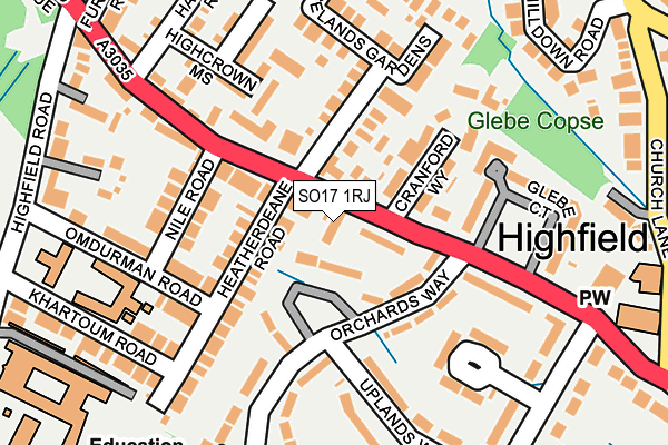 SO17 1RJ map - OS OpenMap – Local (Ordnance Survey)