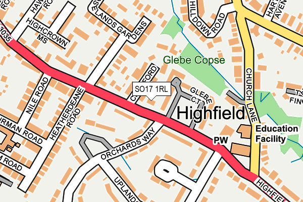 SO17 1RL map - OS OpenMap – Local (Ordnance Survey)