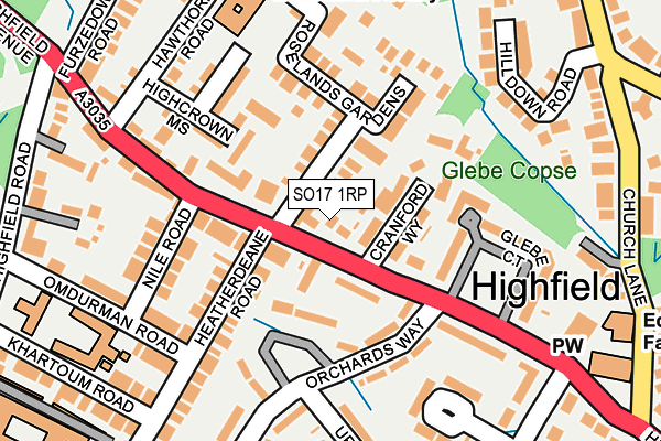 SO17 1RP map - OS OpenMap – Local (Ordnance Survey)