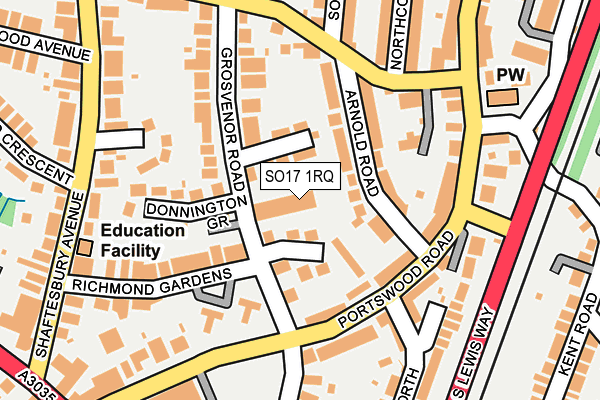 SO17 1RQ map - OS OpenMap – Local (Ordnance Survey)