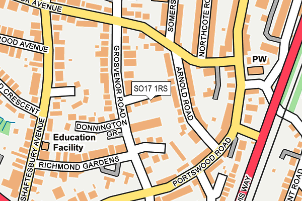 SO17 1RS map - OS OpenMap – Local (Ordnance Survey)