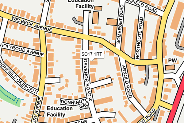 SO17 1RT map - OS OpenMap – Local (Ordnance Survey)