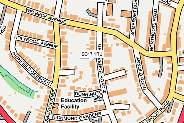 SO17 1RU map - OS OpenMap – Local (Ordnance Survey)