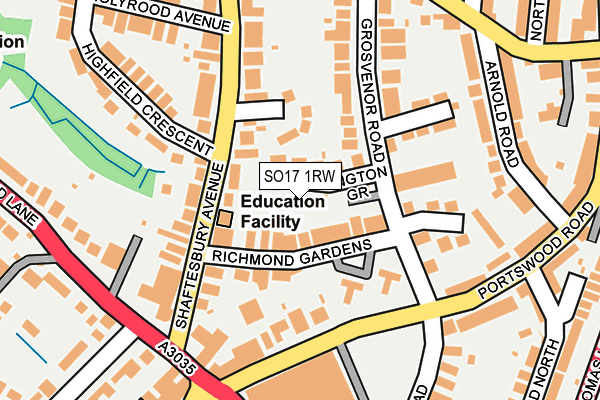 SO17 1RW map - OS OpenMap – Local (Ordnance Survey)