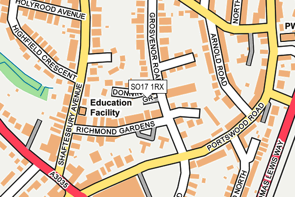 SO17 1RX map - OS OpenMap – Local (Ordnance Survey)