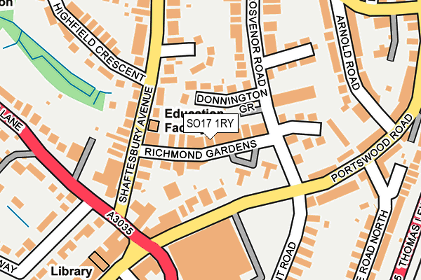 SO17 1RY map - OS OpenMap – Local (Ordnance Survey)