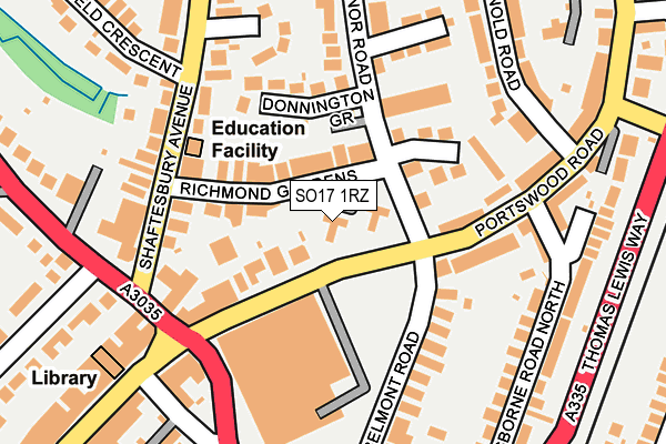 SO17 1RZ map - OS OpenMap – Local (Ordnance Survey)