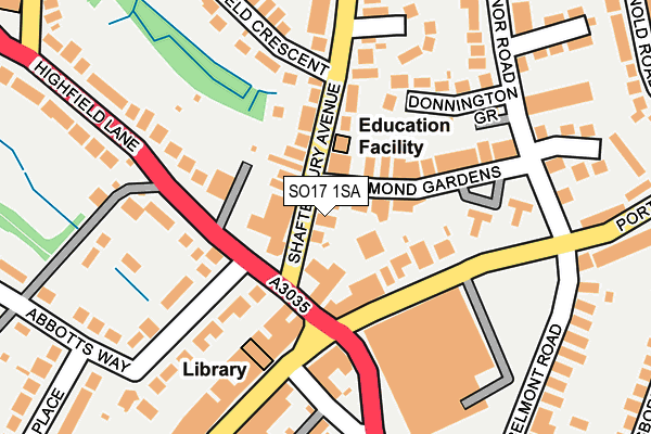 SO17 1SA map - OS OpenMap – Local (Ordnance Survey)