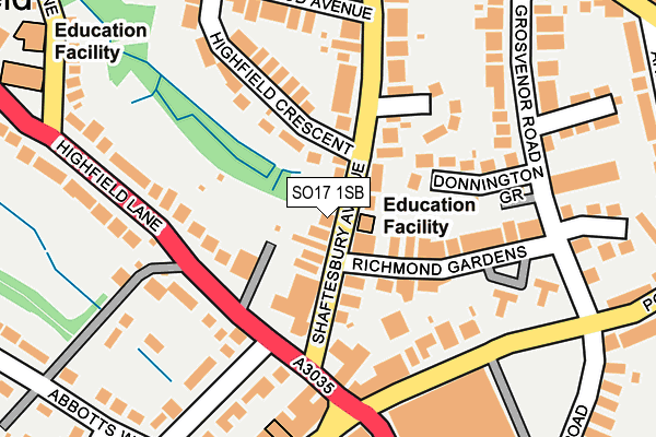 SO17 1SB map - OS OpenMap – Local (Ordnance Survey)