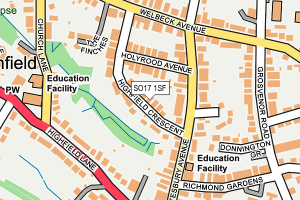 SO17 1SF map - OS OpenMap – Local (Ordnance Survey)