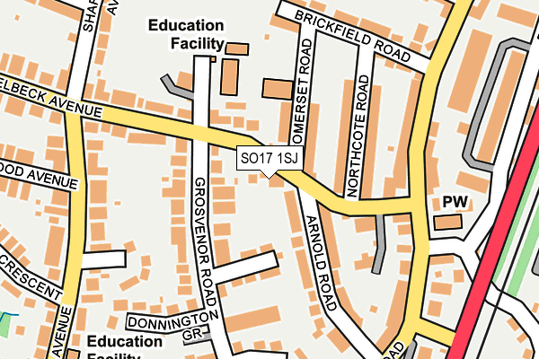 SO17 1SJ map - OS OpenMap – Local (Ordnance Survey)