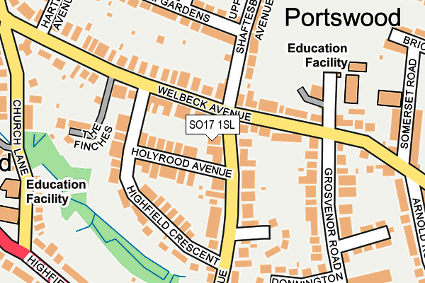 SO17 1SL map - OS OpenMap – Local (Ordnance Survey)