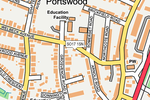 SO17 1SN map - OS OpenMap – Local (Ordnance Survey)