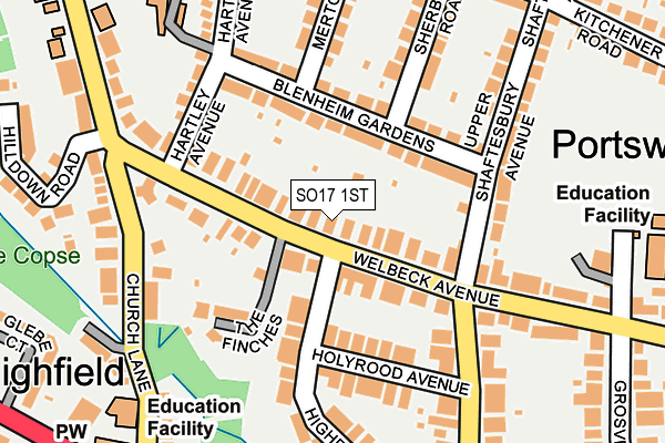 SO17 1ST map - OS OpenMap – Local (Ordnance Survey)