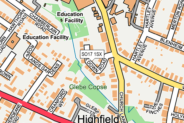 SO17 1SX map - OS OpenMap – Local (Ordnance Survey)