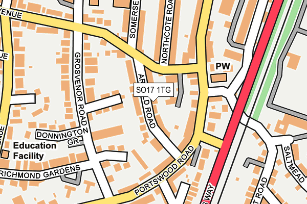 SO17 1TG map - OS OpenMap – Local (Ordnance Survey)