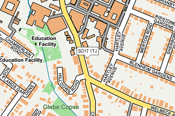 SO17 1TJ map - OS OpenMap – Local (Ordnance Survey)