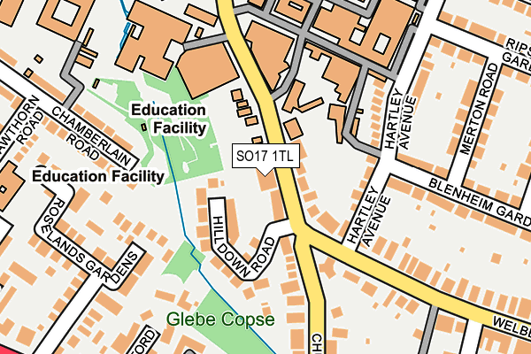 SO17 1TL map - OS OpenMap – Local (Ordnance Survey)
